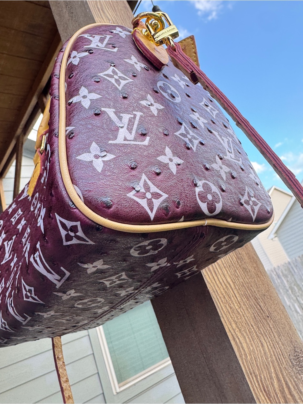 Louis Vuitton Burgundy Monogram Speedy 25 Bandolier Satchel with insert - Picture 4 of 11